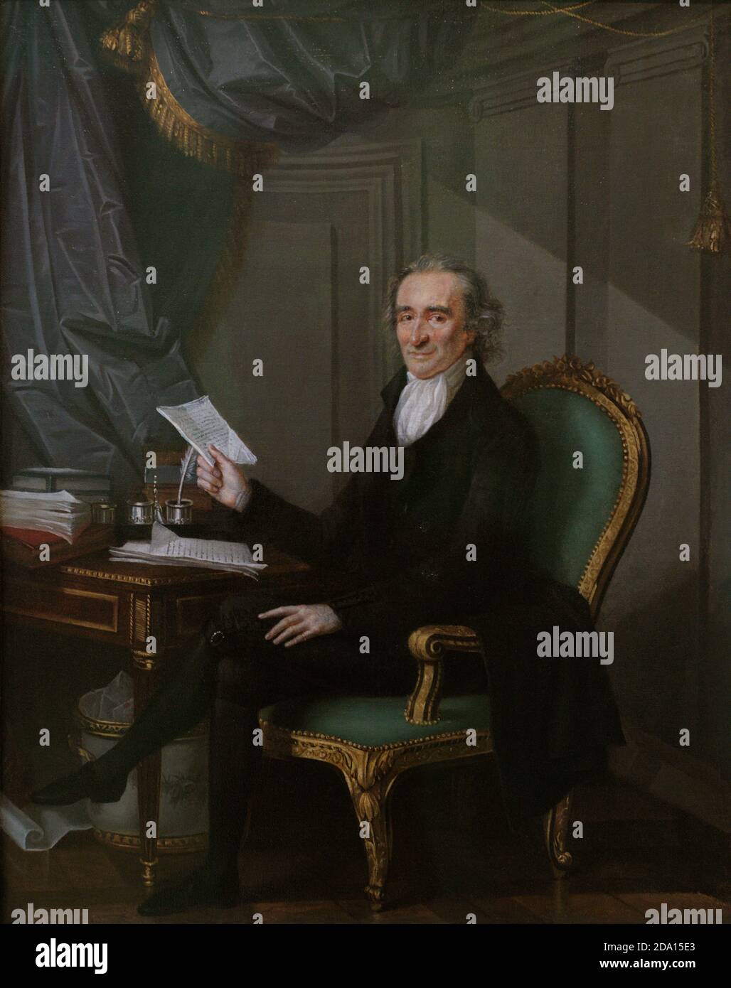 Thomas Paine (1737-1809). Auteur britannique-américain. Militant politique, philosophe et révolutionnaire. Portrait de Laurent Dabos (1761-1835). Huile sur toile (74,3 x 59,1 cm), c. 1791. Musée national du portrait. Londres, Angleterre, Royaume-Uni. Banque D'Images
