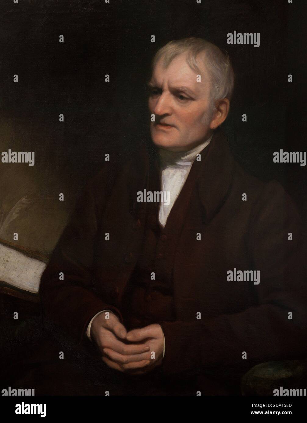John Dalton (1766-1844). Chimiste, physicien et météorologue anglais. Mieux connu pour introduire la théorie atomique moderne dans la chimie. Portrait de Thomas Phillips (1770-1845). Huile sur toile (91,4 x 71,4 cm), signée et datée de 1835. Galerie nationale de portraits. Londres, Angleterre, Royaume-Uni. Banque D'Images