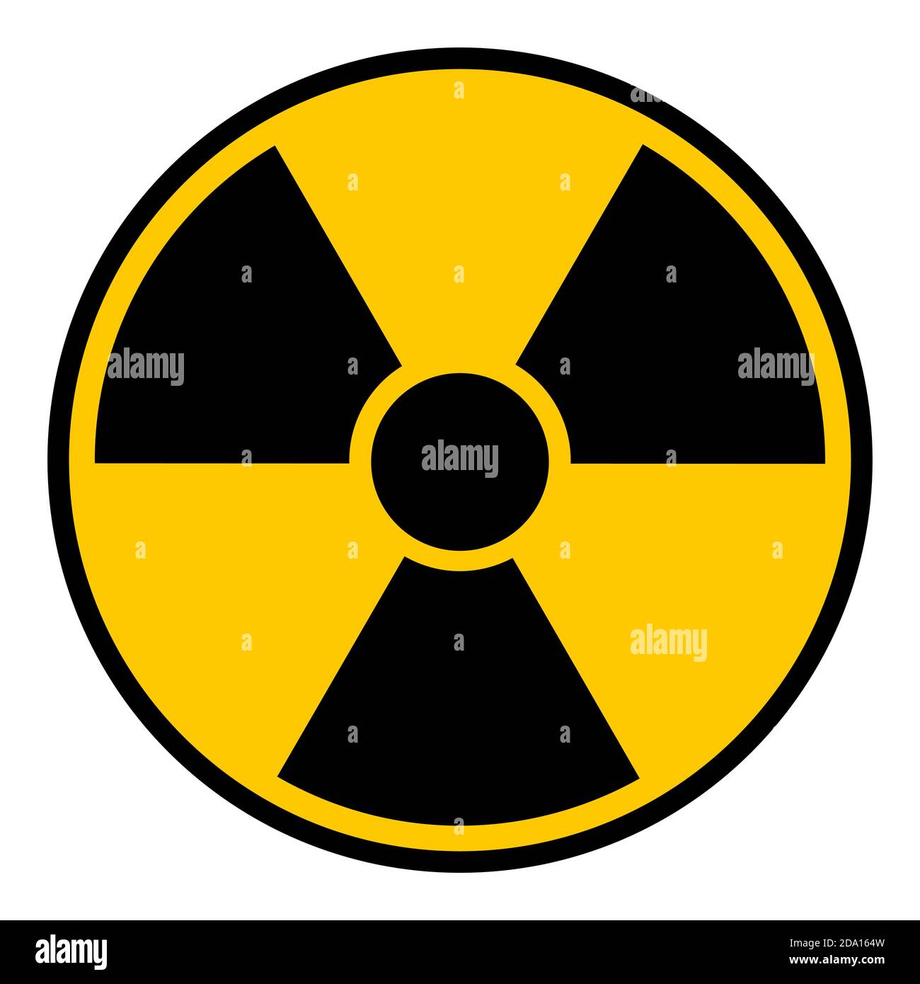 Panneau de danger radioactif. Illustration vectorielle d'icône isolée noire et jaune. Illustration de Vecteur