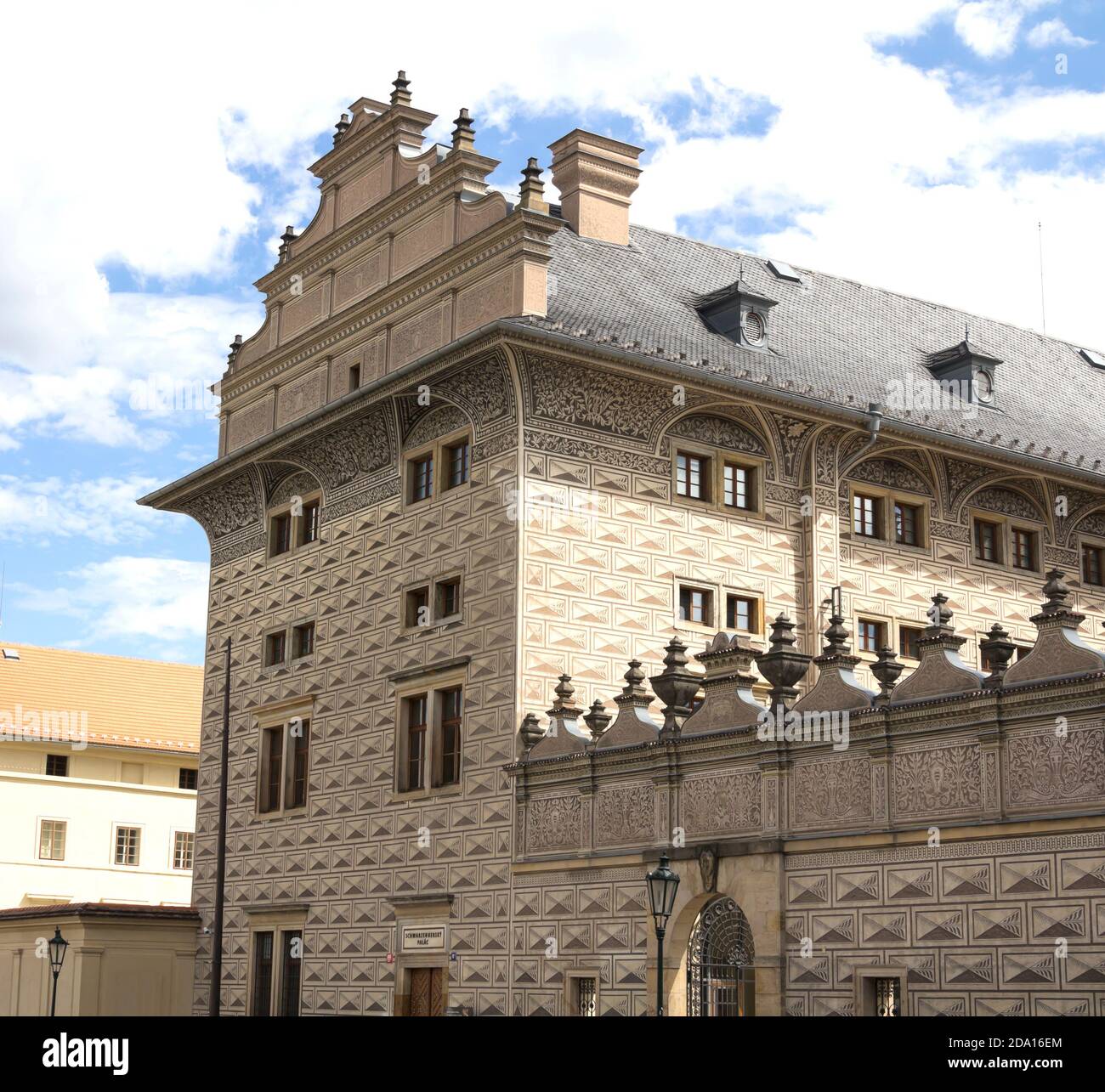 Palais Schwarzenberg à Hradcany, République tchèque. Banque D'Images