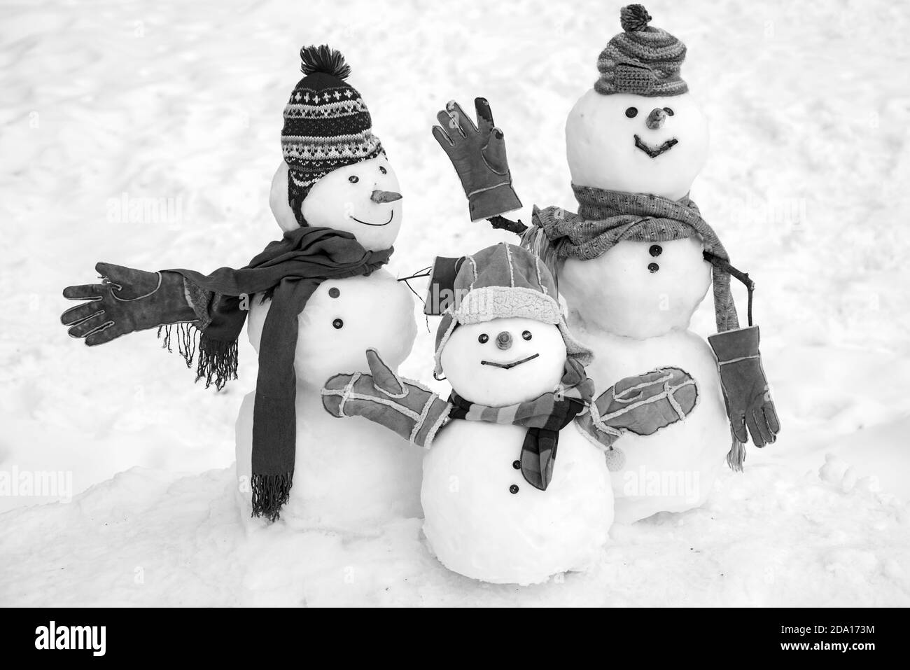 Couple de bonhommes de neige Banque d'images noir et blanc - Alamy