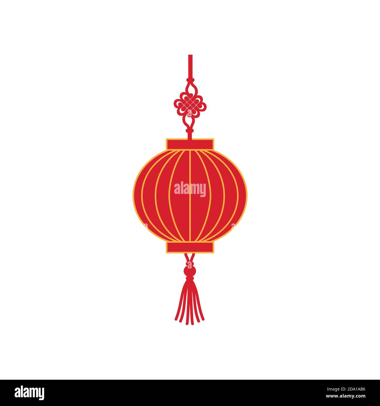 Illustration vectorielle plate de lanterne de vacances rouge chinois. Lampe traditionnelle chinoise. Illustration de Vecteur