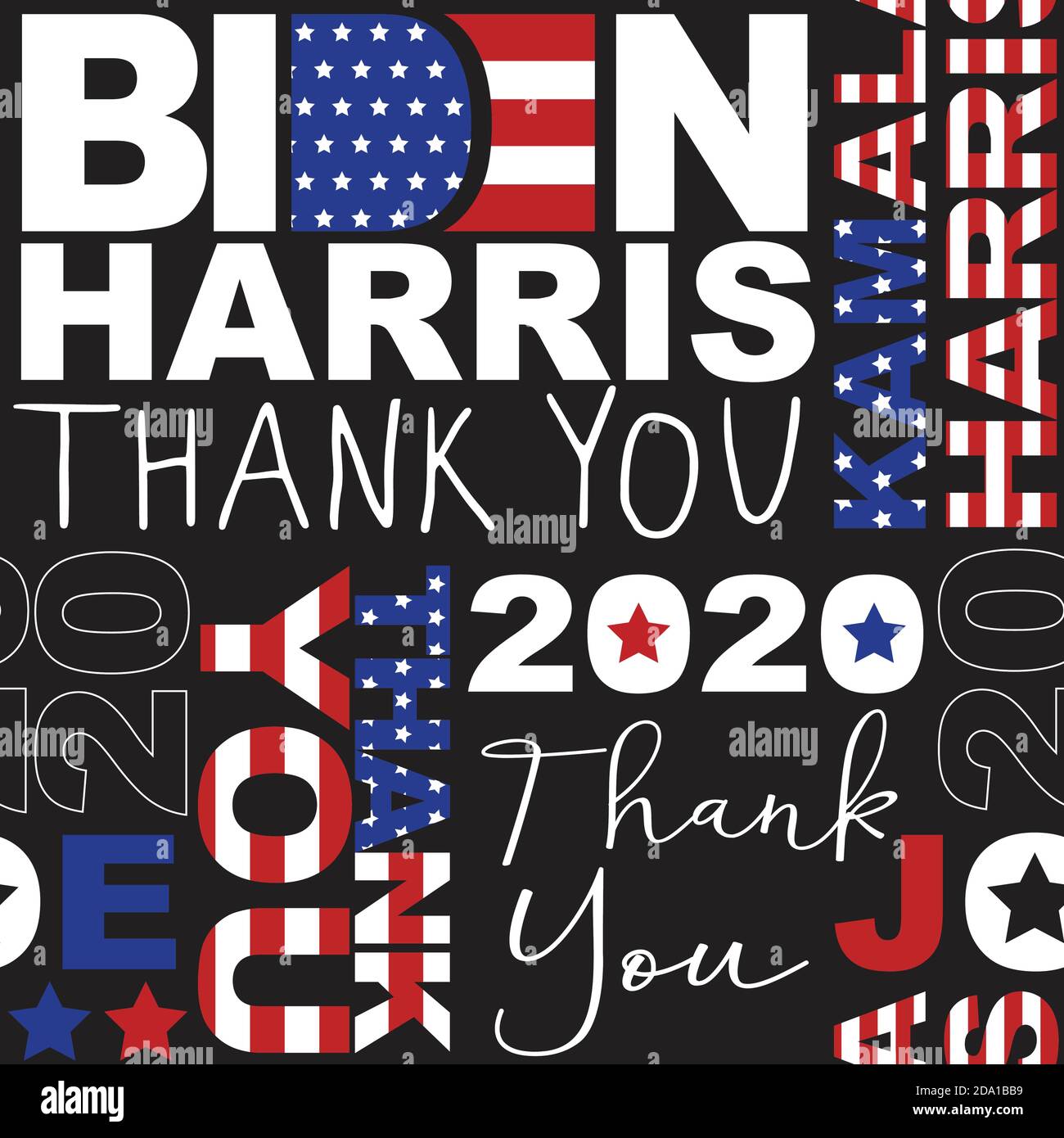 Biden Harris Président élu Merci motif vectoriel sans couture. Contexte le président américain Joe Biden et le vice-président Kamala Harris Elect. ÉTATS-UNIS Illustration de Vecteur