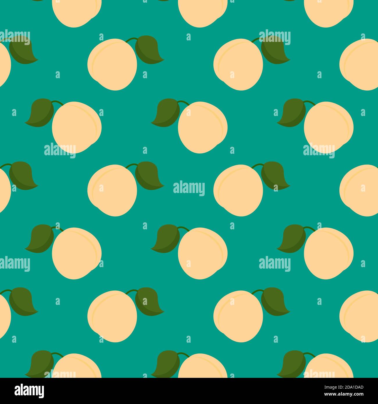 Abricot, motif sans couture sur fond vert. Illustration de Vecteur