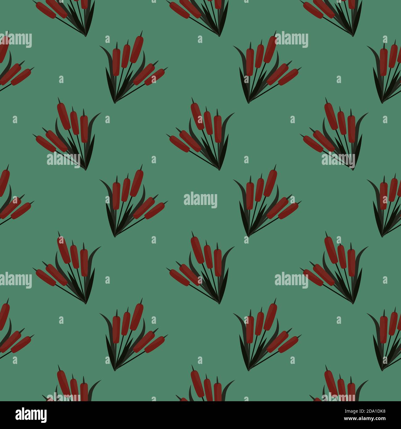 Petit bambou , motif sans couture sur un fond vert. Illustration de Vecteur