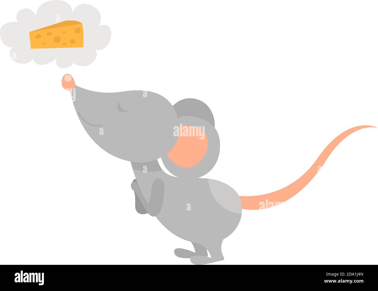 Souris rêvant au sujet du fromage, illustration, vecteur sur fond blanc Illustration de Vecteur