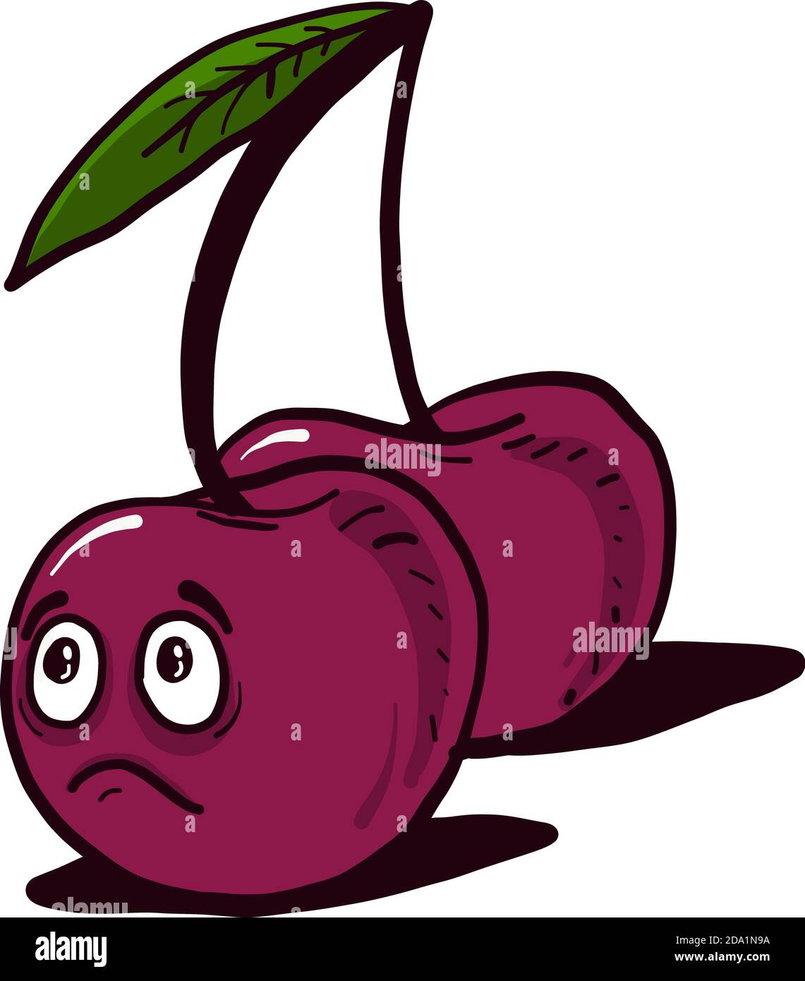 Sad Cherry , illustration, vecteur sur fond blanc Illustration de Vecteur