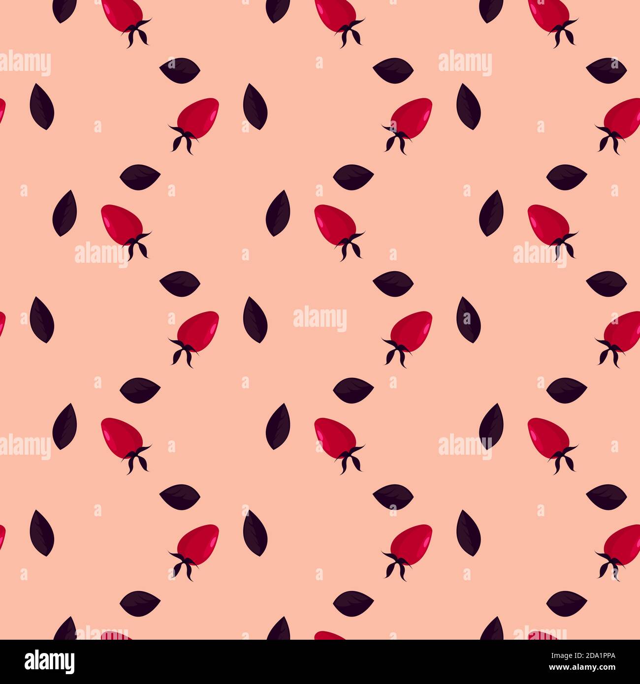 Hanche rose, motif sans couture sur fond rose. Illustration de Vecteur