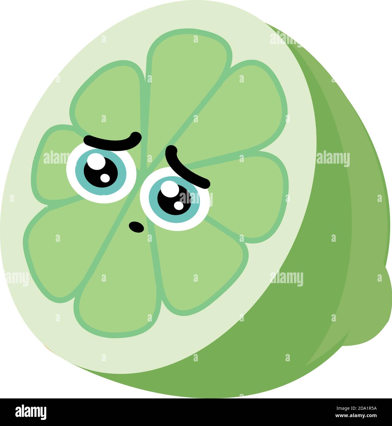 Sad lime , illustration, vecteur sur fond blanc Illustration de Vecteur
