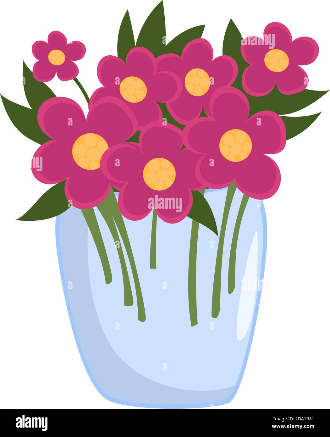 Fleurs dans un pot, illustration, vecteur sur fond blanc Illustration de Vecteur