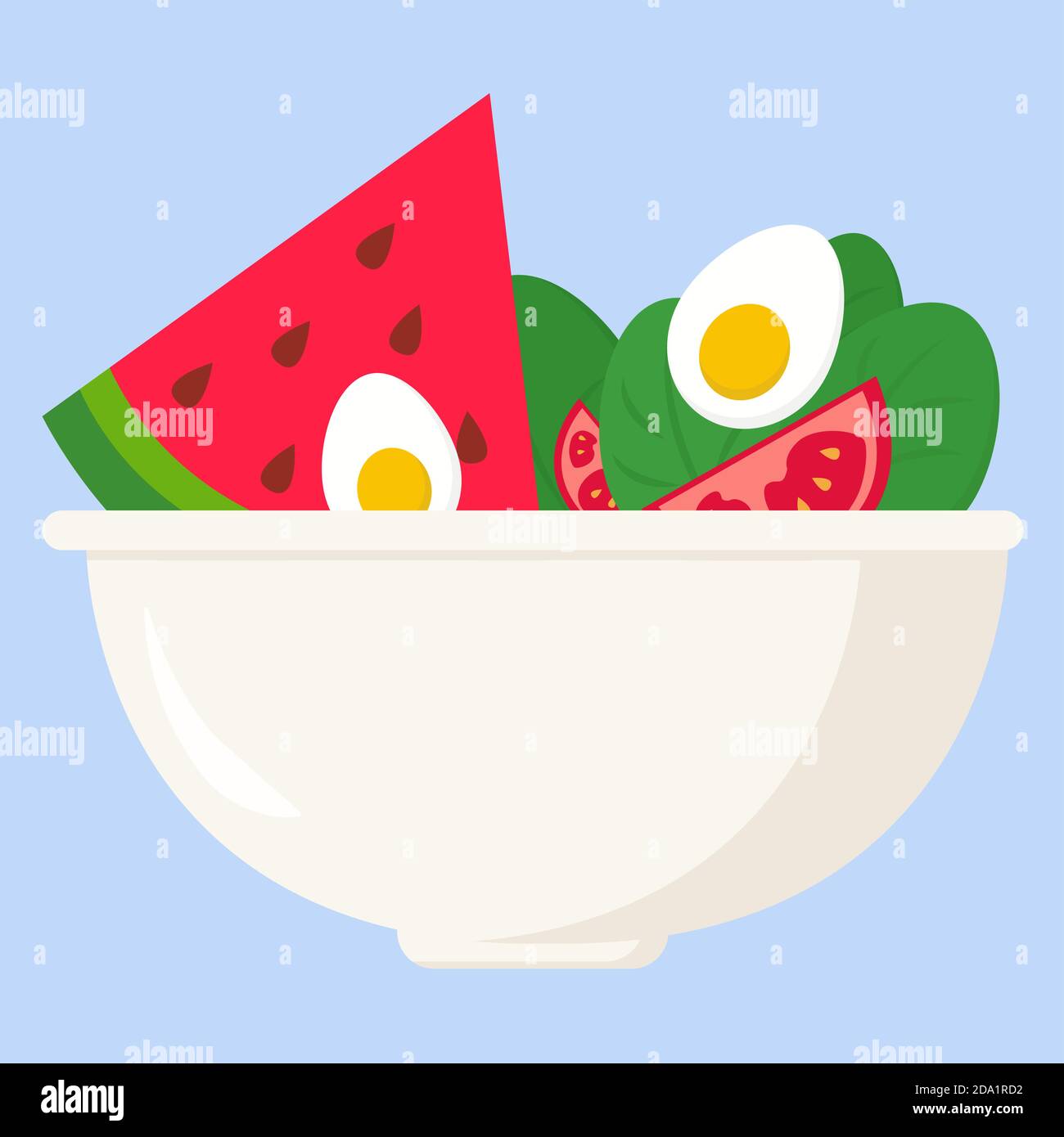 Bol avec salade , illustration, vecteur sur fond blanc Illustration de Vecteur