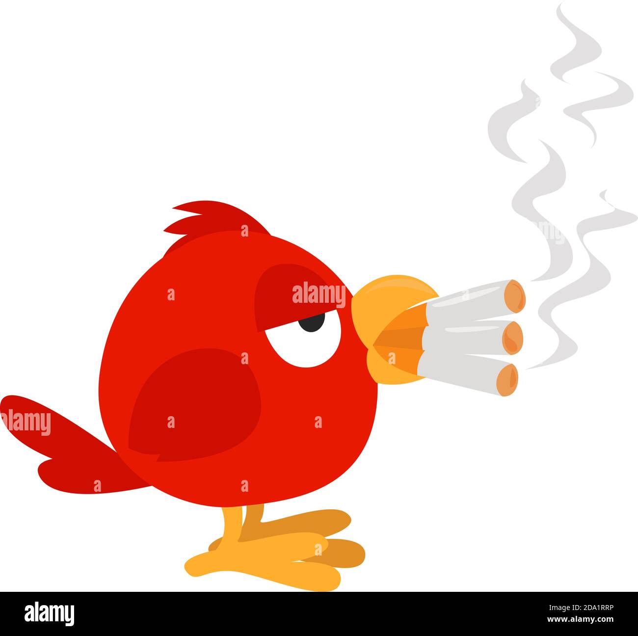 Fumeur d'oiseau, illustration, vecteur sur fond blanc Illustration de Vecteur