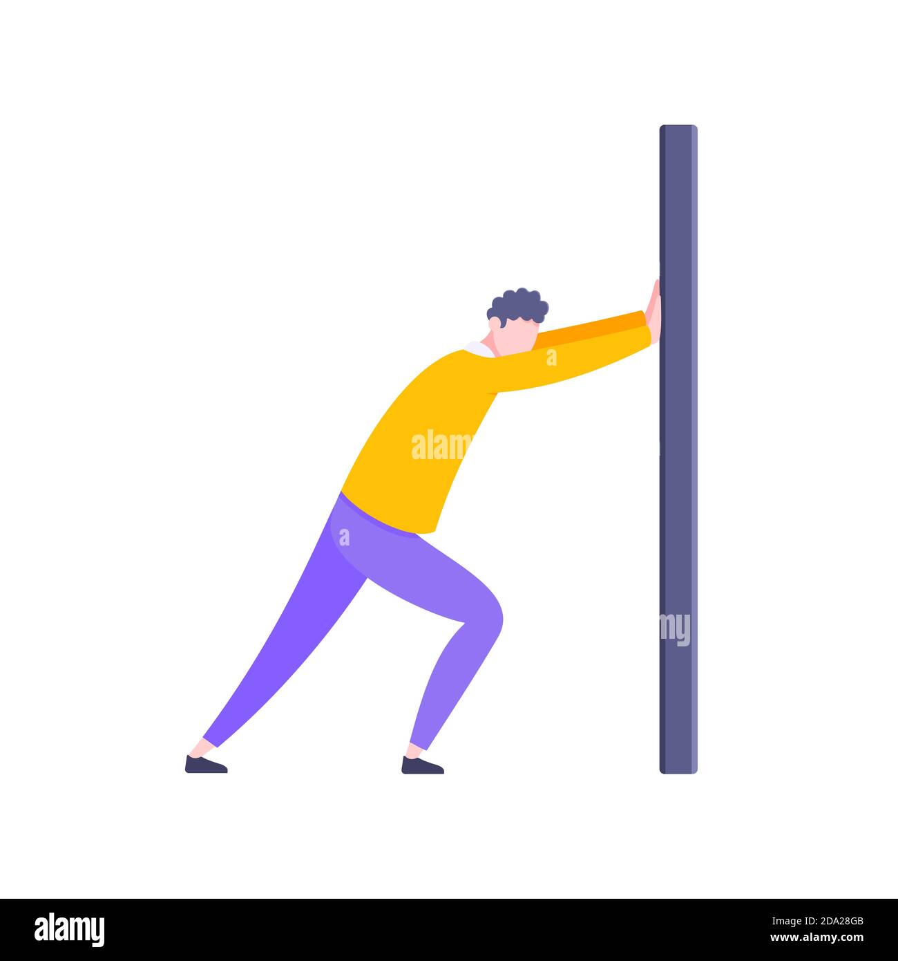 Homme de yung adulte poussant le mur. Solution au problème ou métaphore de la progression de l'entreprise. Illustration de Vecteur Homme de yung adulte poussant le mur. Solution au problème ou métaphore de la progression de l'entreprise. Illustration de Vecteur