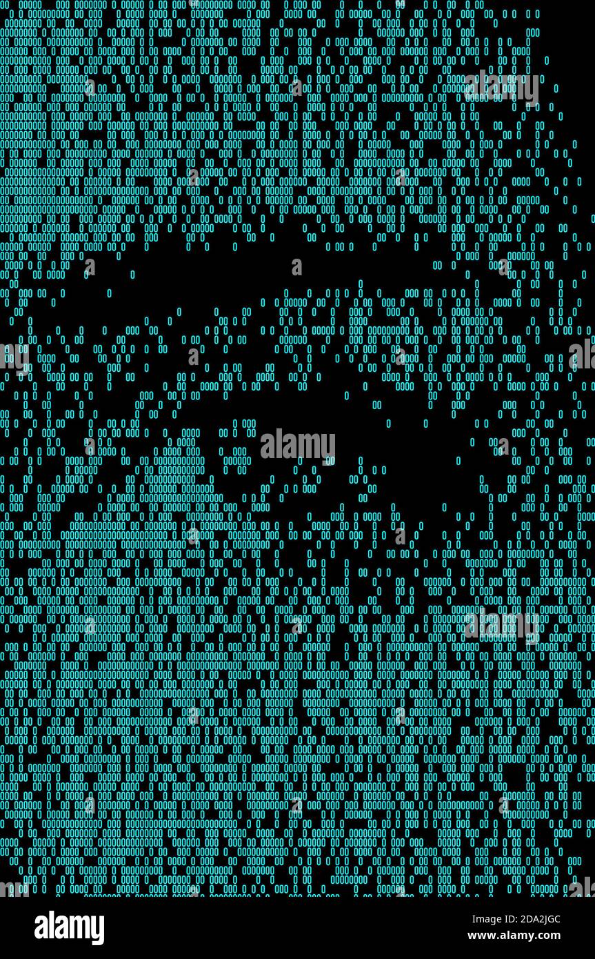 œil de femme composé de chiffres binaires un et zéro Banque D'Images