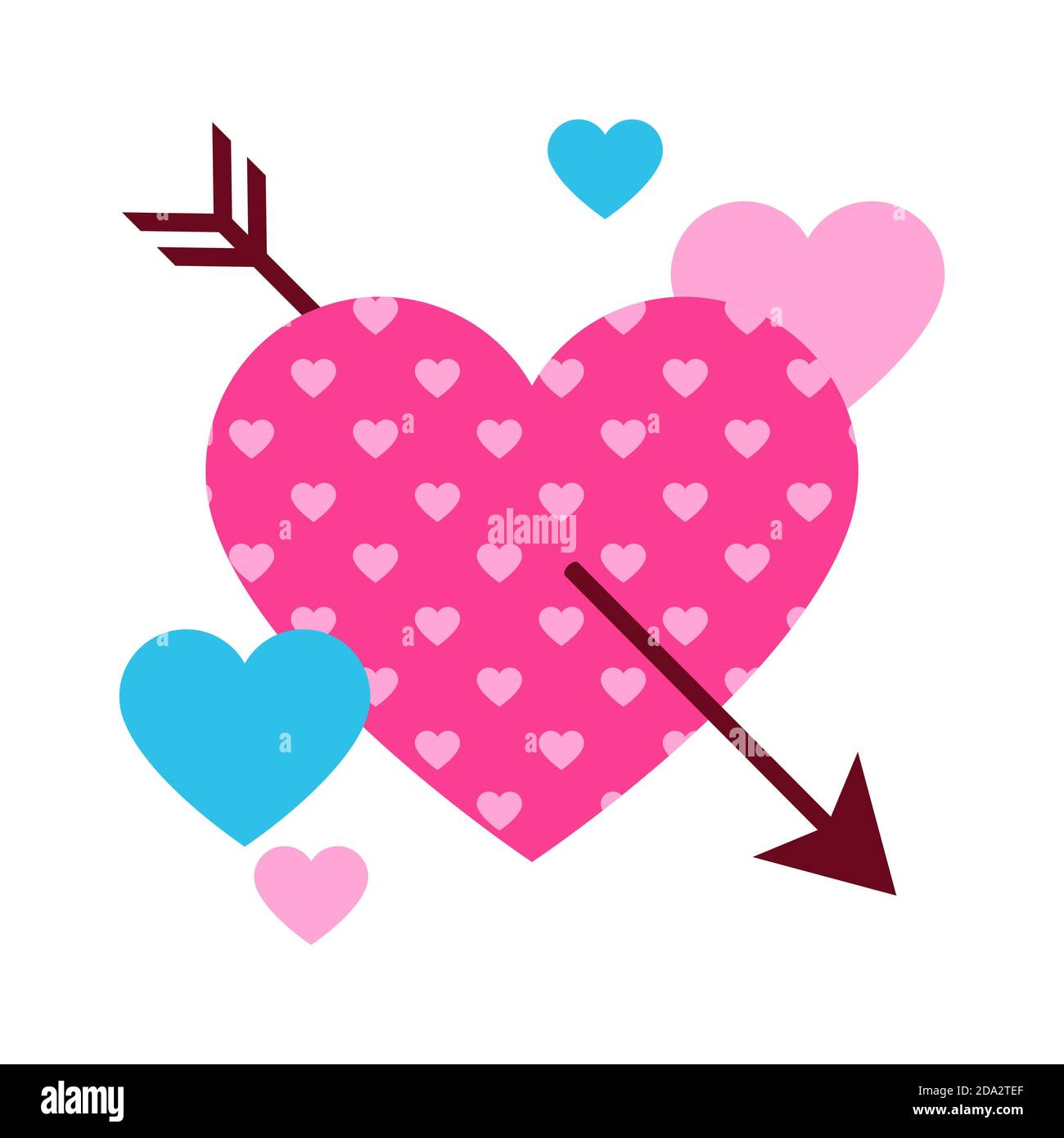 Illustration du cœur avec flèche. Illustration de Vecteur