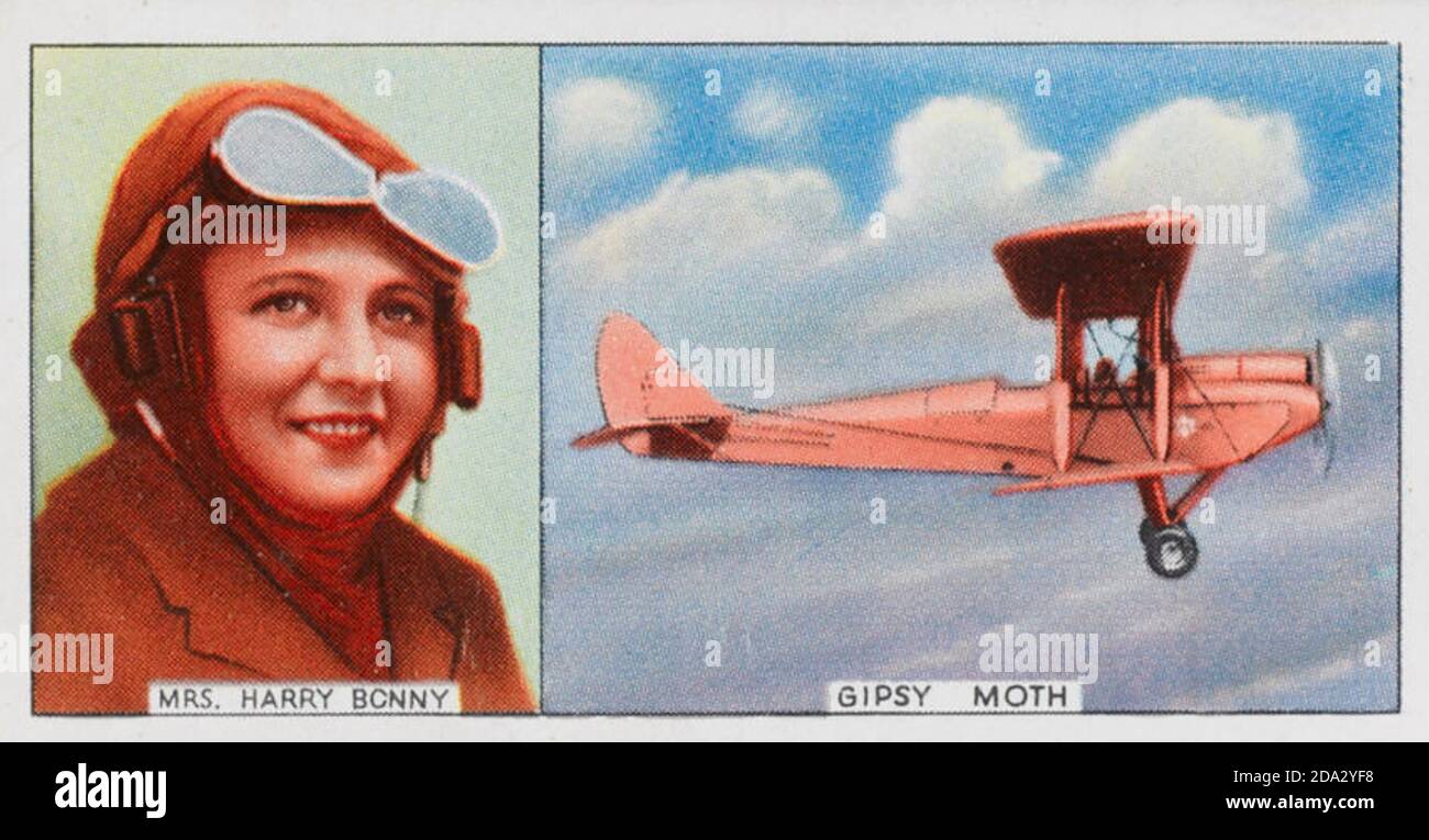 MAUDE BONNEY (1897-1994) aviateur britannique d'origine sud-africaine; première femme à voler en solo de l'Australie à l'Angleterre avec sa DH60 Gypsy Moth nommée My Little Ship. Banque D'Images