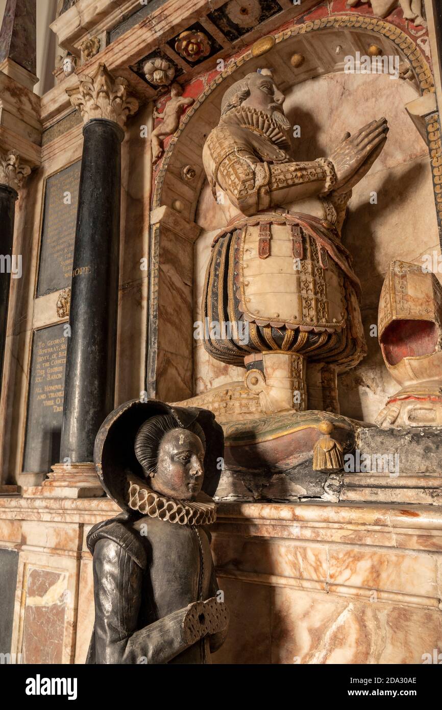 Mémorial à Sir Michael Stanhope, Église Sudbourne, Suffolk, Angleterre Banque D'Images