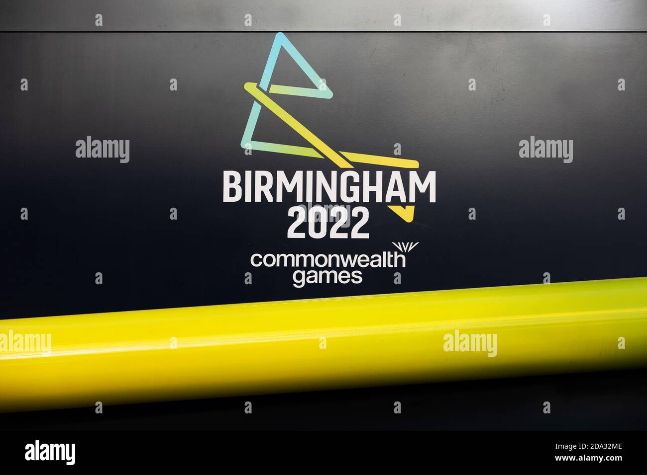 Partie d'une exposition dans le Centenary Square Birmingham annonçant le Jeux du Commonwealth de Birmingham 2022 Banque D'Images