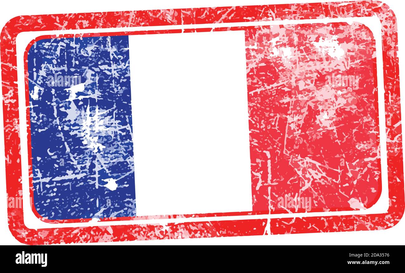 illustration vectorielle pour tampon en caoutchouc grunge rouge drapeau de  france Image Vectorielle Stock - Alamy