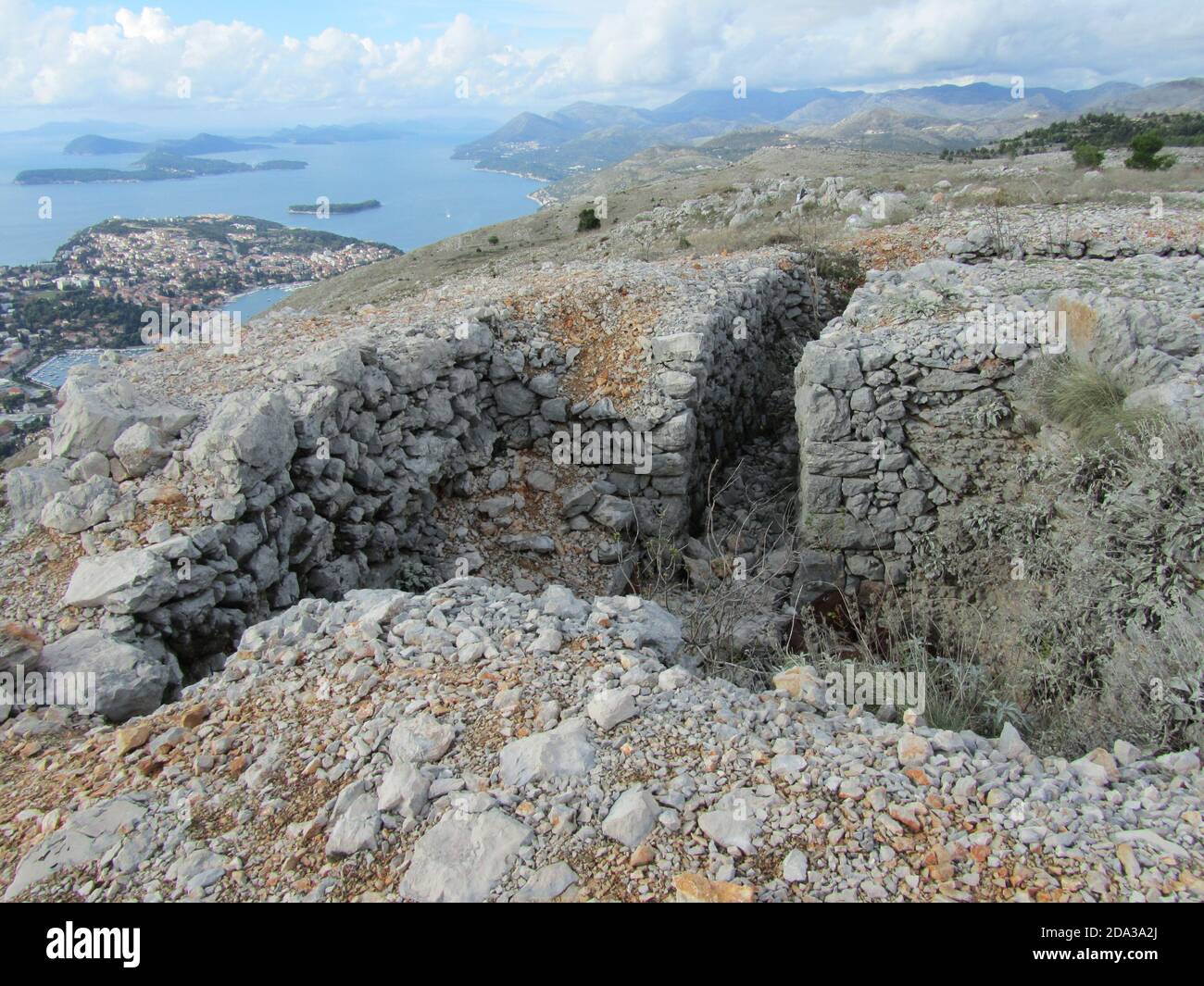 Forteresse au-dessus de Dubrovnik, guerre yougoslave Banque D'Images