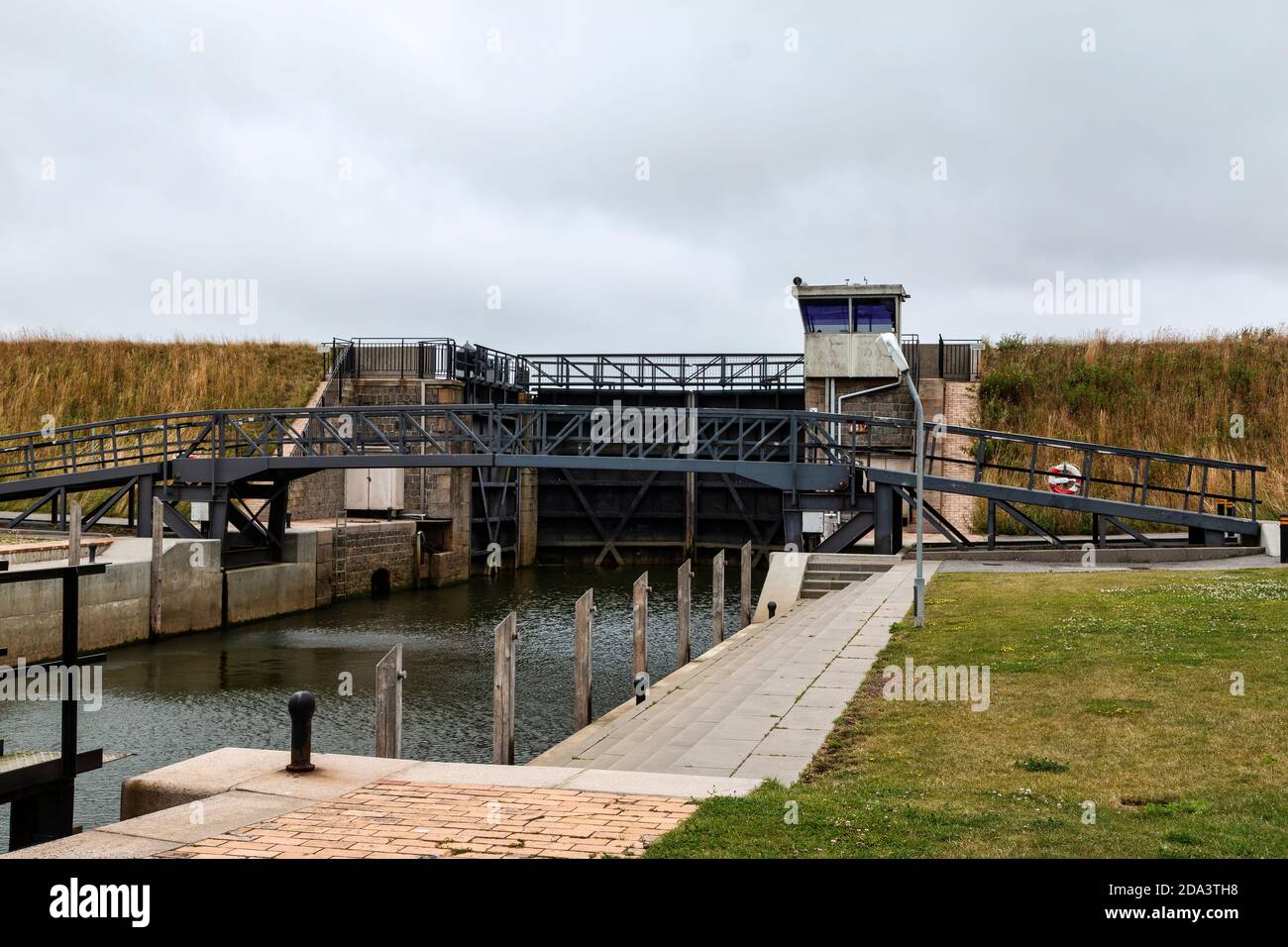 Le bidonville de Ribe, Danemark, un jour gris Banque D'Images