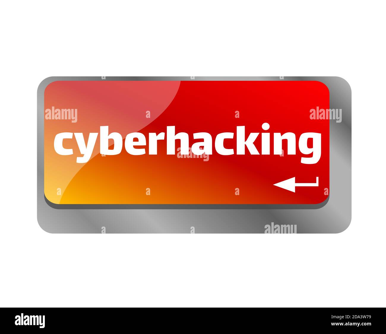 Cyberpiratage . Gros plan sur le clavier, entrez la touche ordinateur. Banque D'Images