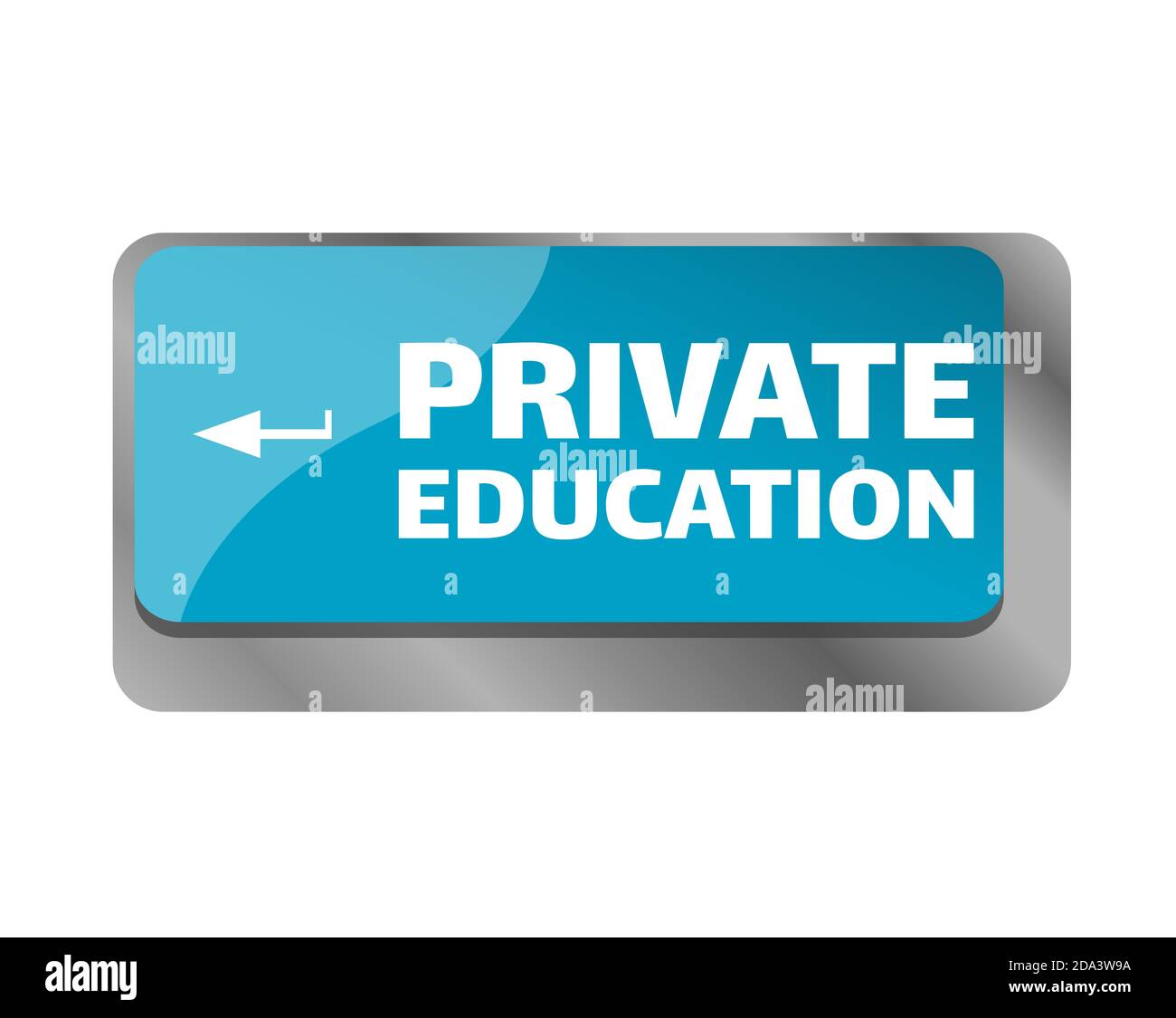 Éducation privée . Gros plan sur le clavier, entrez la touche ordinateur. Banque D'Images