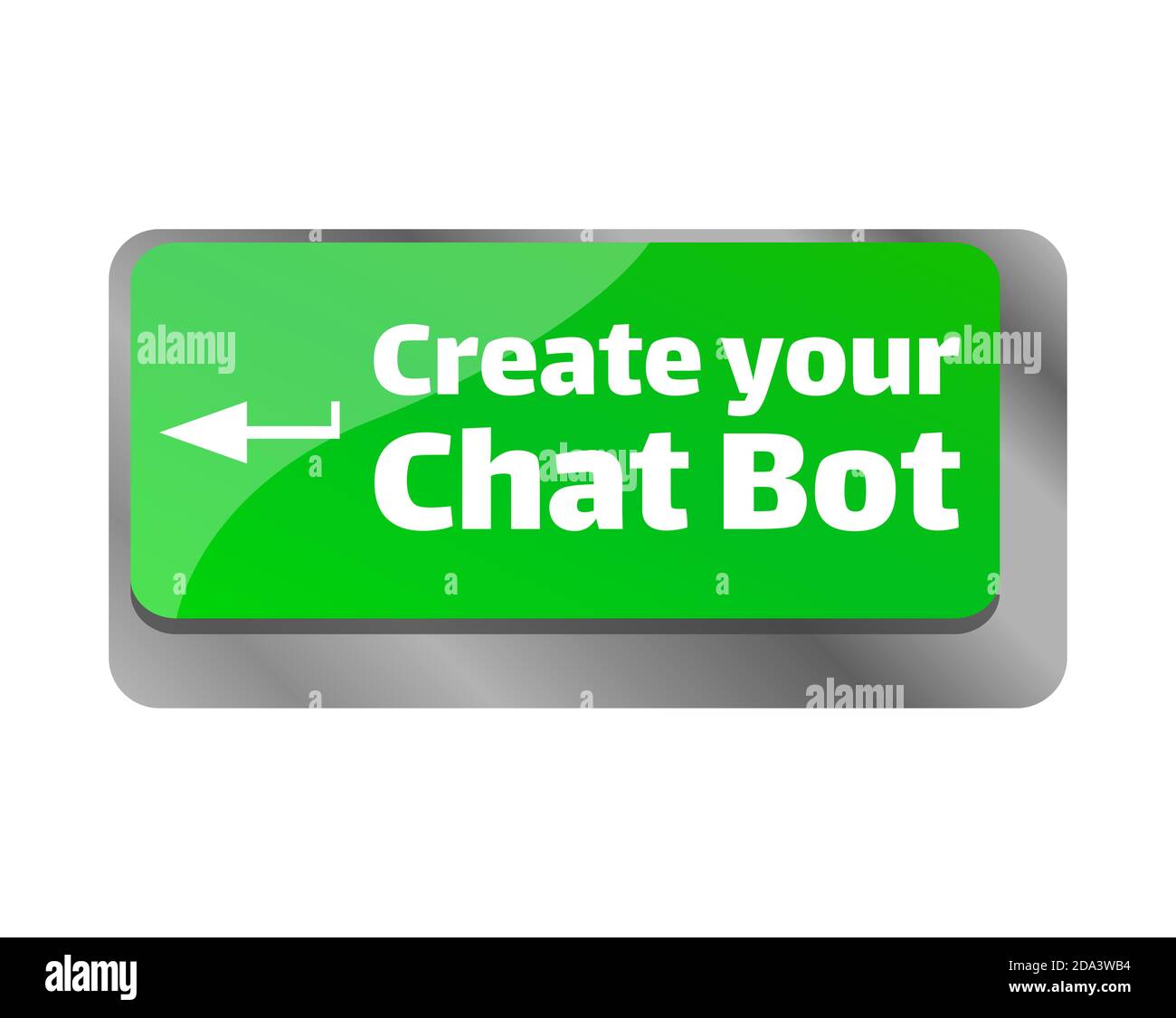 Créez votre chat bot . Gros plan sur le clavier, entrez la touche ordinateur. Banque D'Images