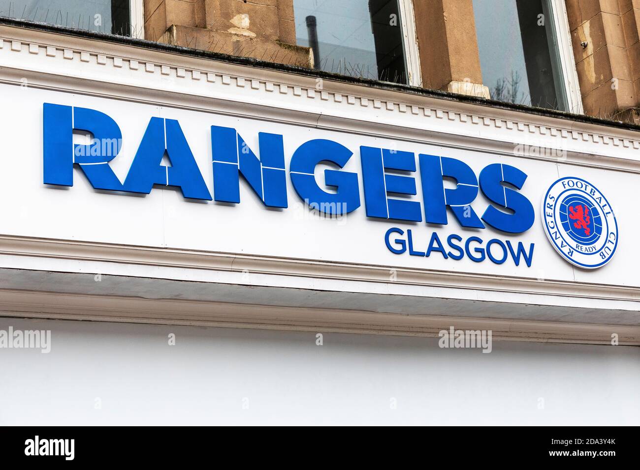 Boutique du club de football des Rangers à St Enoch's Square, Glasgow, Écosse, Royaume-Uni Banque D'Images