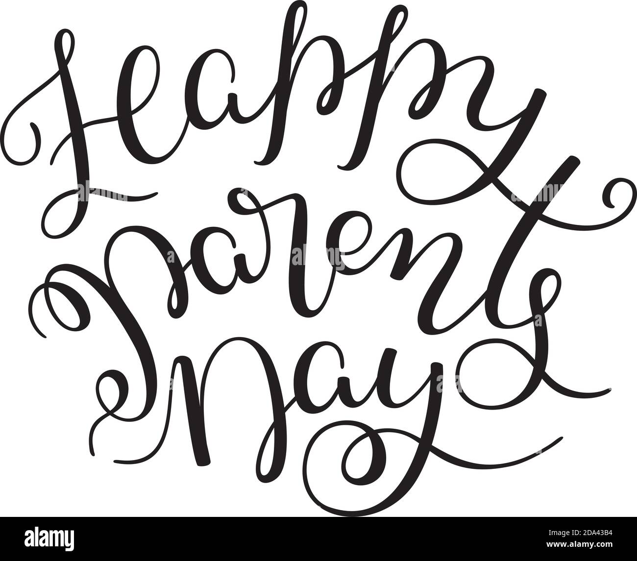 Lettrage à la main Happy parents Day. Modèle pour carte, affiche, impression. Illustration de Vecteur