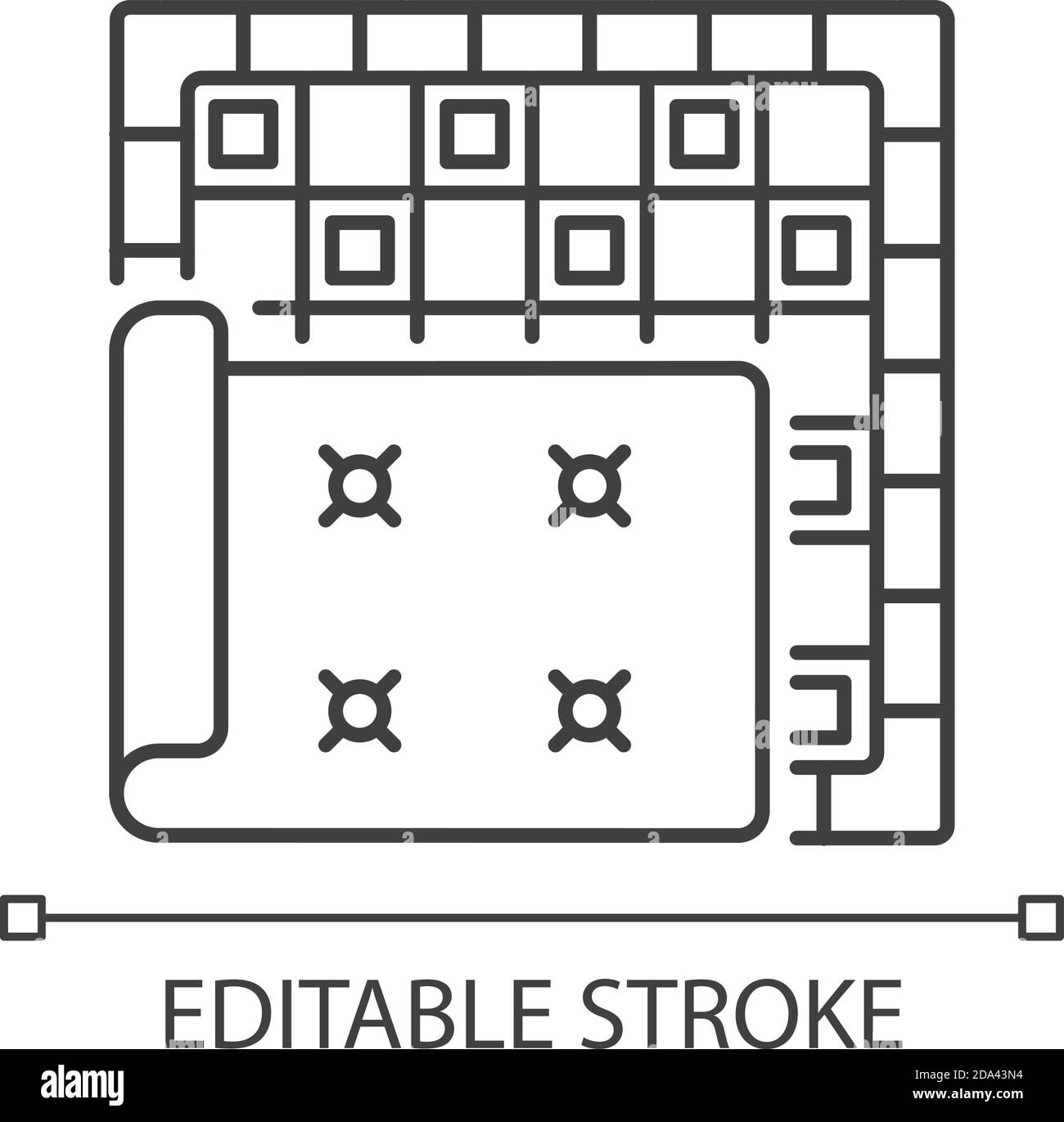 Tapis et tapis icône linéaire Illustration de Vecteur