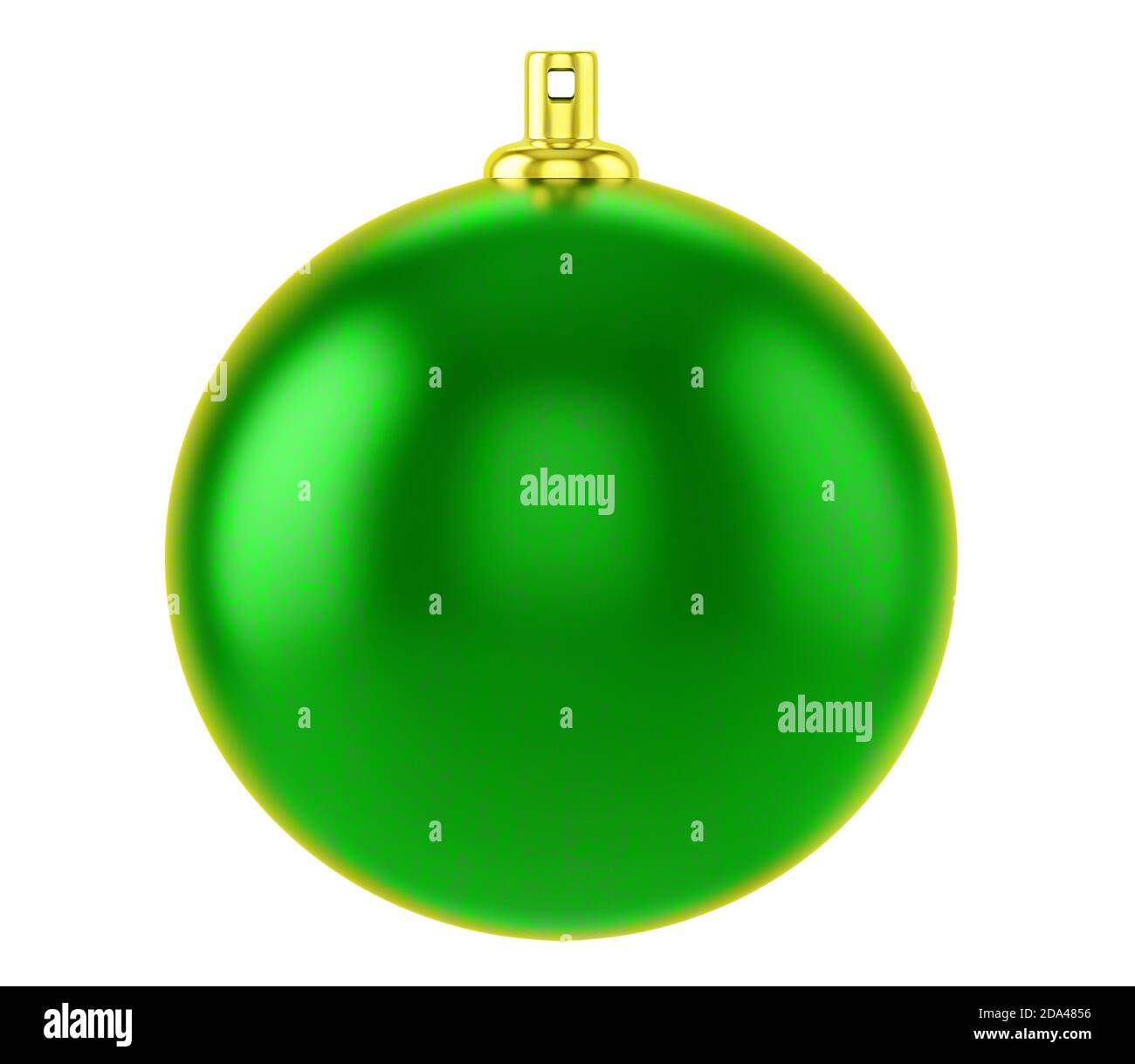 Boule de noël verte isolée sur fond blanc, illustration 3d Banque D'Images