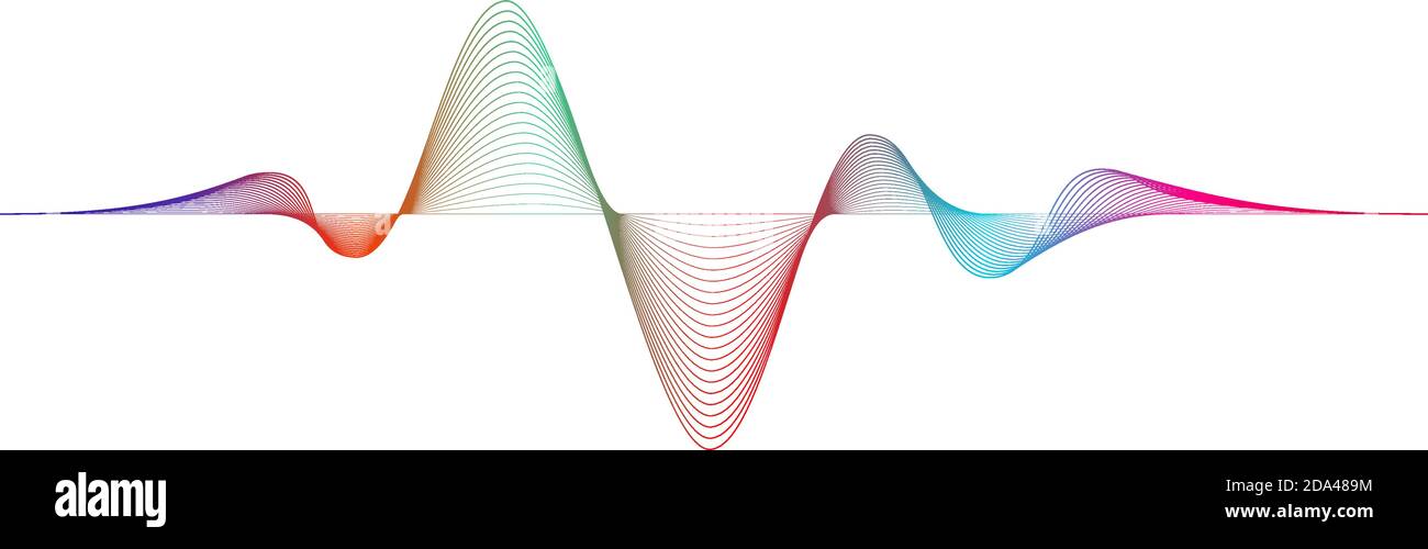 Élément vague abstrait pour le design. Onde sonore de mouvement de l'égaliseur de piste de fréquence numérique. Arrière-plan stylisé de dessin au trait. Vecteur courbe ligne ondulée sur transp Illustration de Vecteur