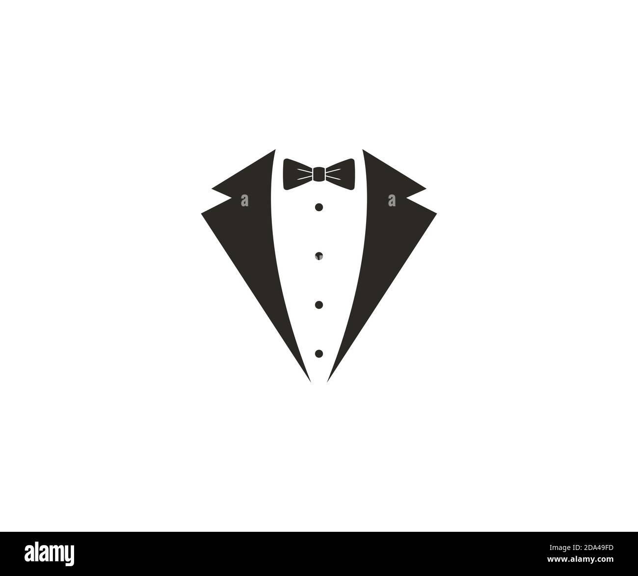 Tuxedo, noeud papillon, icône de code vestimentaire. Illustration vectorielle. Illustration de Vecteur