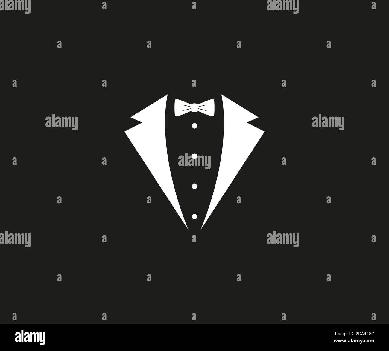 Tuxedo, noeud papillon, icône de code vestimentaire. Illustration vectorielle. Illustration de Vecteur