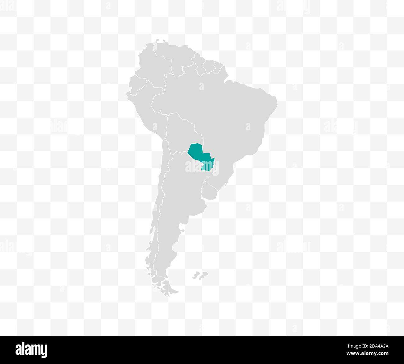 Paraguay sur vecteur de carte de l'Amérique du Sud. Illustration vectorielle. Illustration de Vecteur