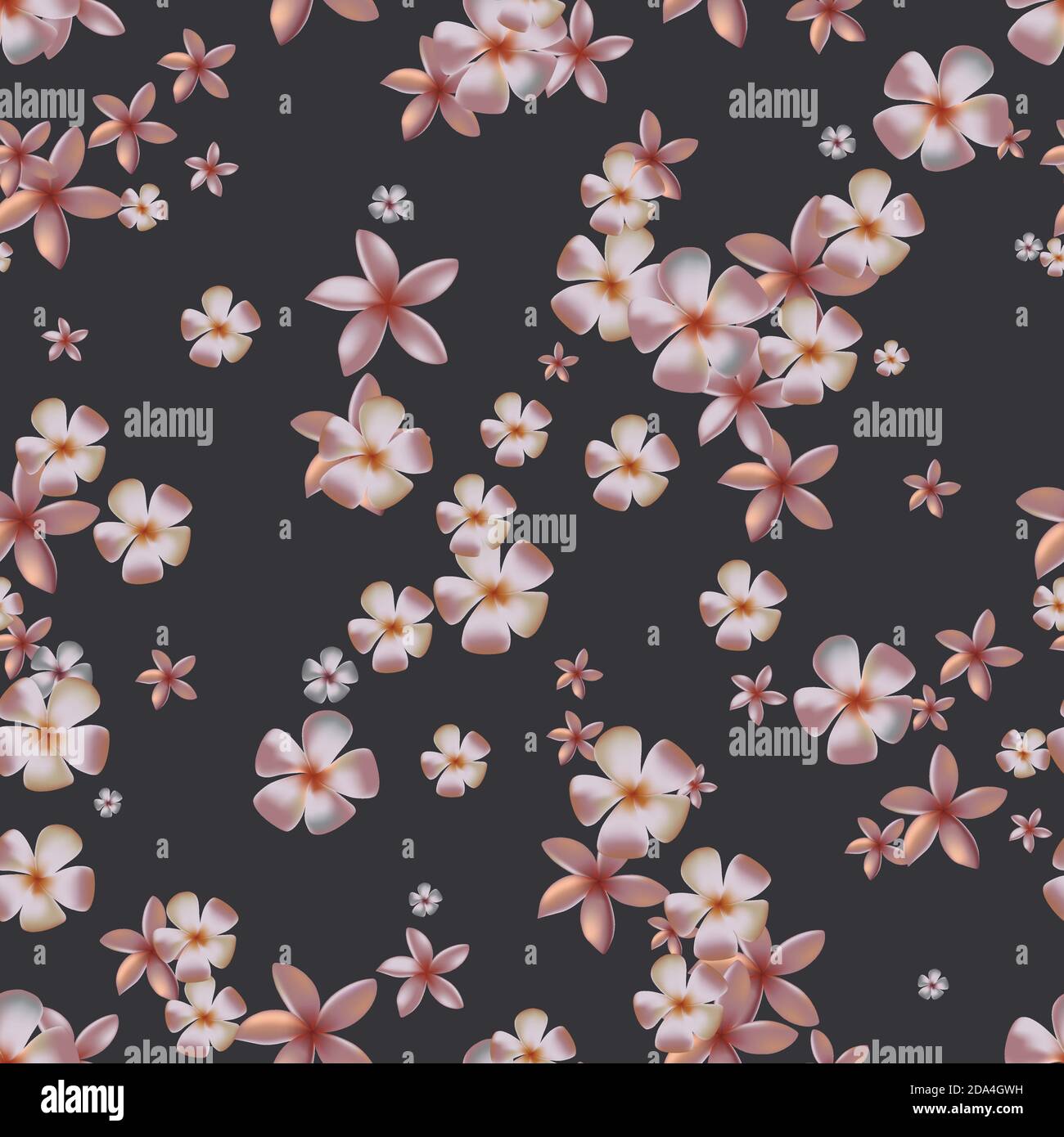 Motif doux sans couture avec fleurs tropicales roses Illustration de Vecteur