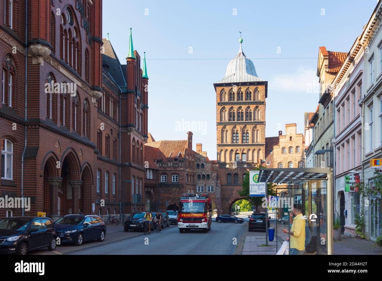 Lübeck : porte de la ville de Burgtor, Ostsee (mer Baltique), Schleswig-Holstein, Allemagne Banque D'Images