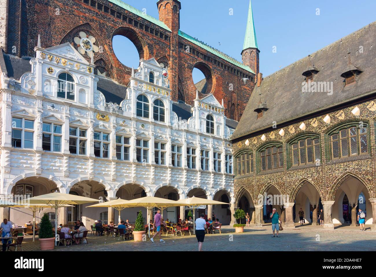 Lübeck: Hôtel de ville, Ostsee (Mer Baltique), Schleswig-Holstein, Allemagne Banque D'Images