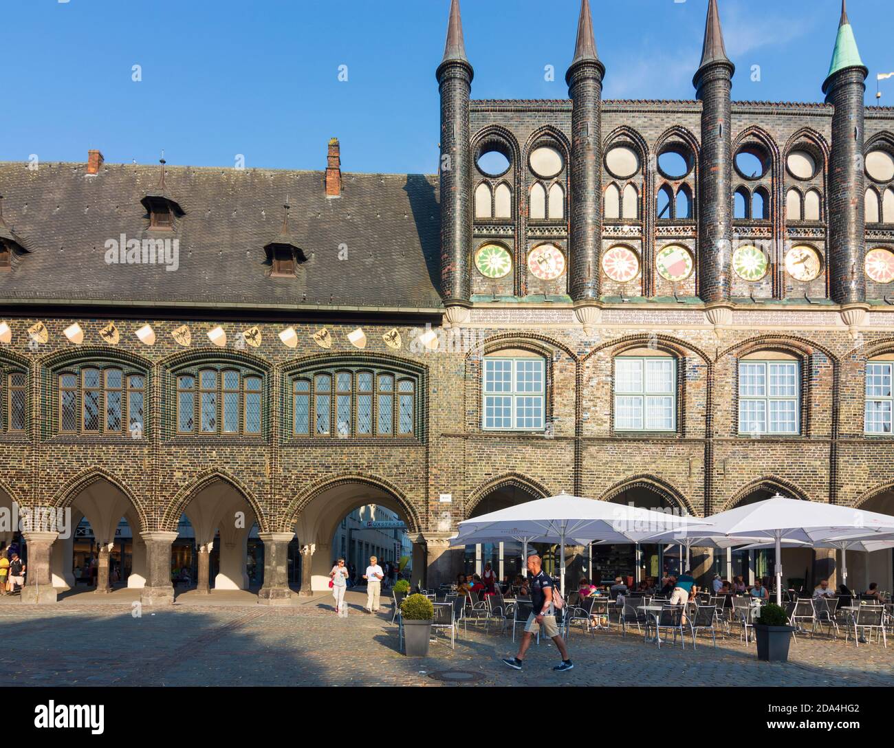 Lübeck: Hôtel de ville, Ostsee (Mer Baltique), Schleswig-Holstein, Allemagne Banque D'Images