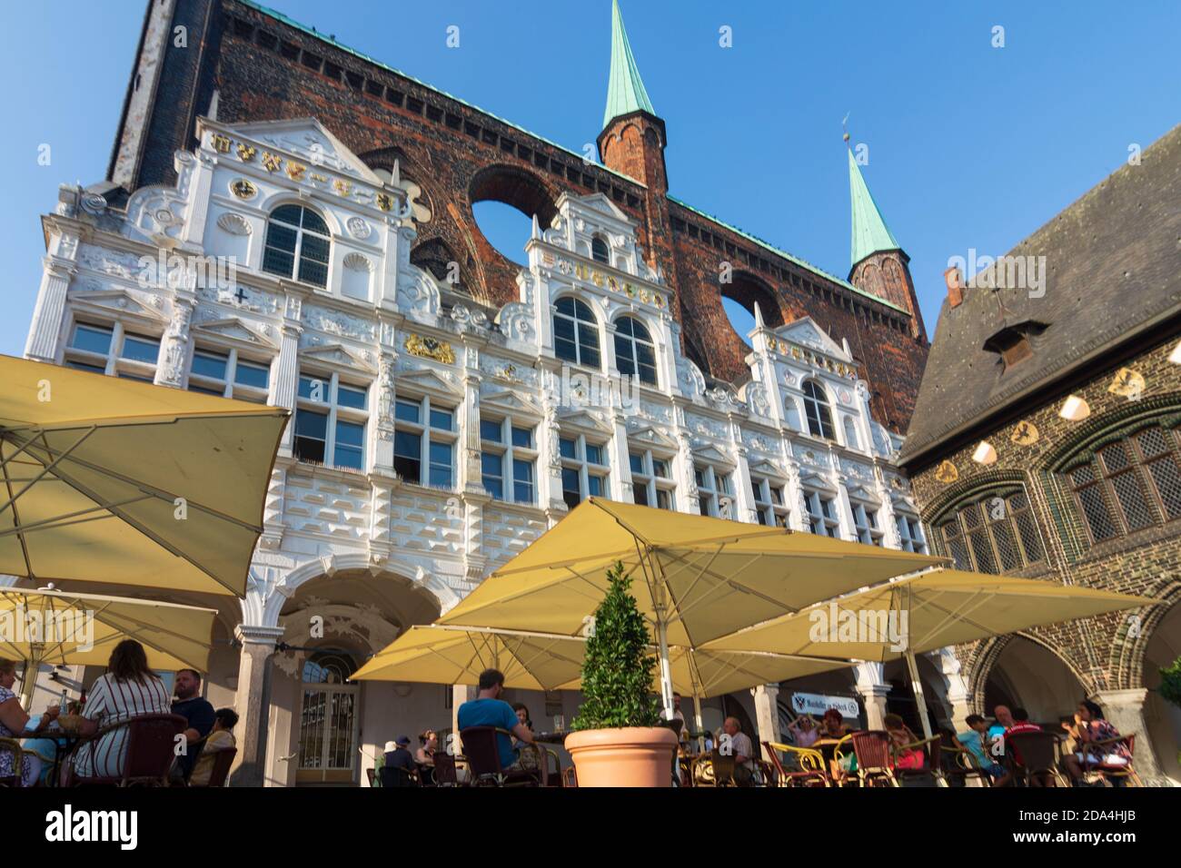 Lübeck: Hôtel de ville, Ostsee (Mer Baltique), Schleswig-Holstein, Allemagne Banque D'Images