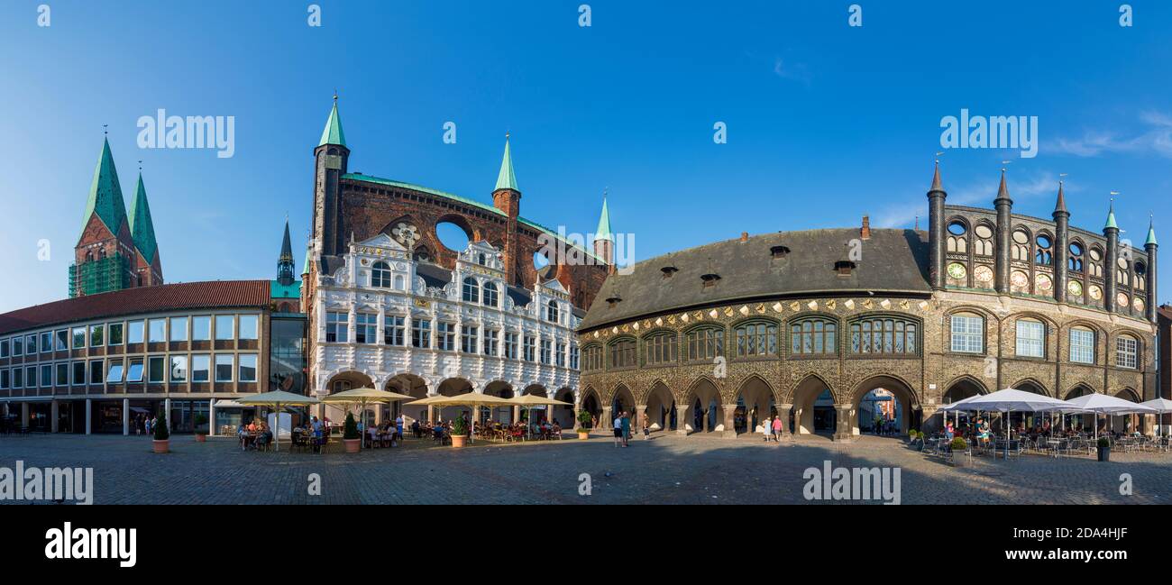 Lübeck: Hôtel de ville, Ostsee (Mer Baltique), Schleswig-Holstein, Allemagne Banque D'Images
