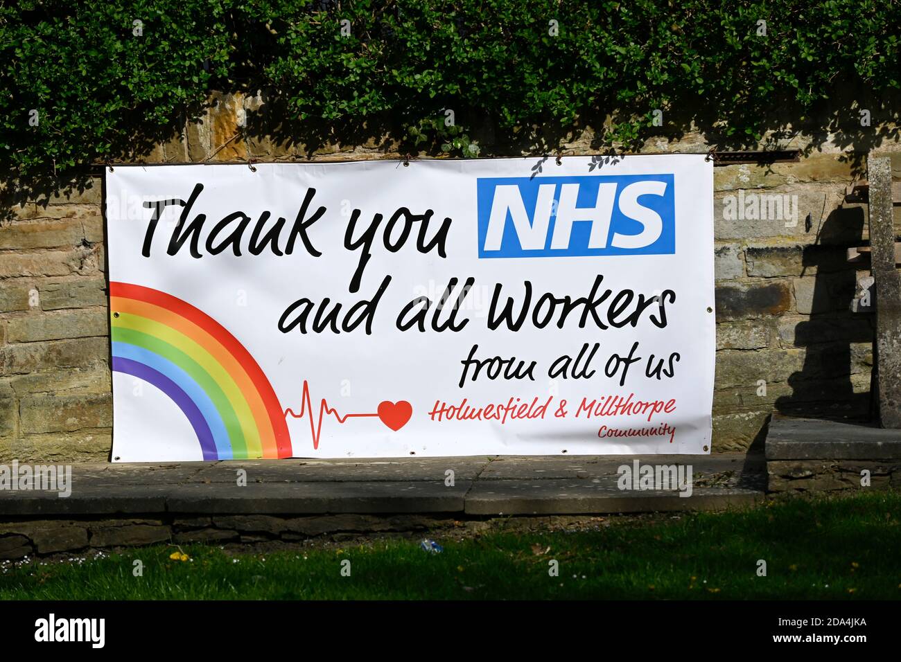 Message de remerciement au NHS et aux employés clés au Royaume-Uni Banque D'Images