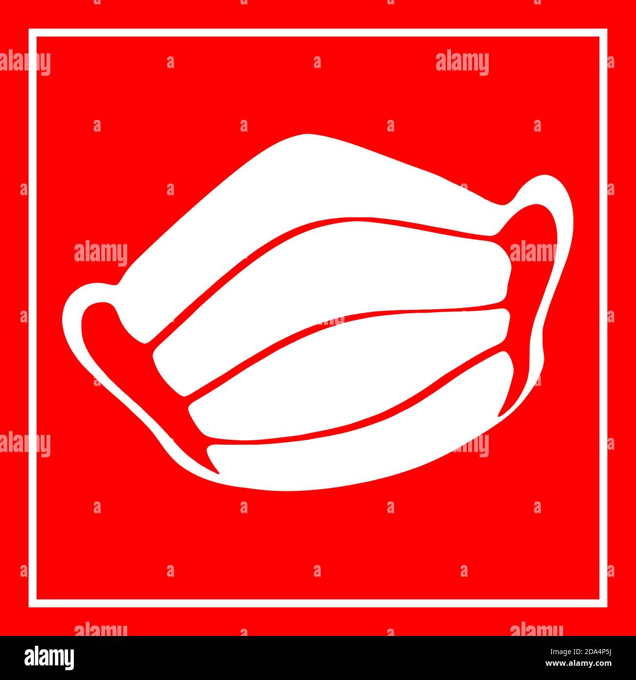 Masque blanc sur fond rouge Banque D'Images