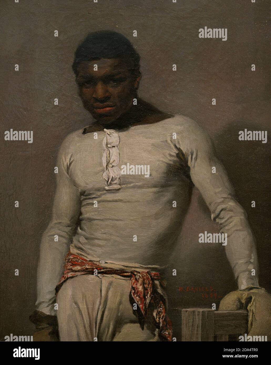 JEM Wharton (1813-1856). Boxeur anglais. Portrait de Willliam Daniels (1813-1880). Huile sur toile (35,2 x 27,3 cm), 1839. Galerie nationale de portraits. Londres, Angleterre, Royaume-Uni. Banque D'Images