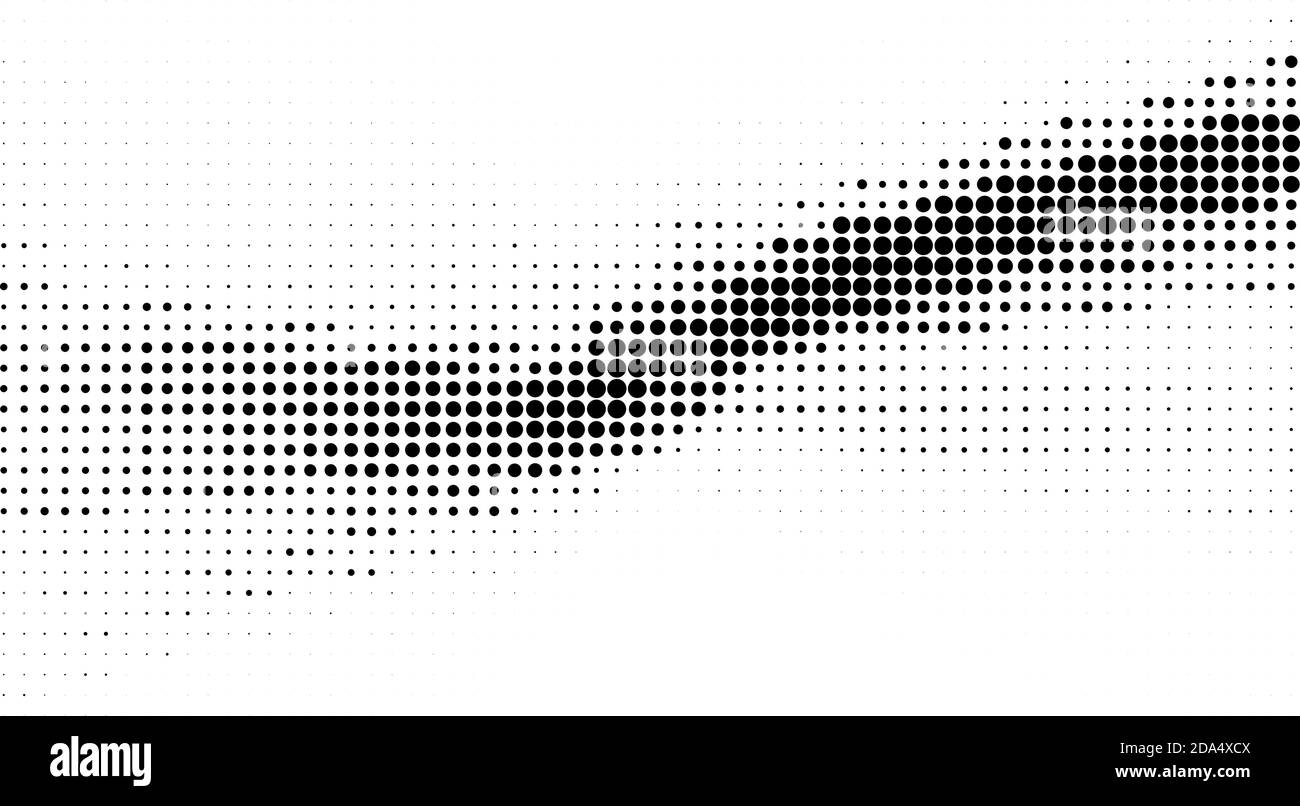 Arrière-plan abstrait en pointillés noir et blanc avec effet demi-ton. Motif graphique vectoriel Illustration de Vecteur