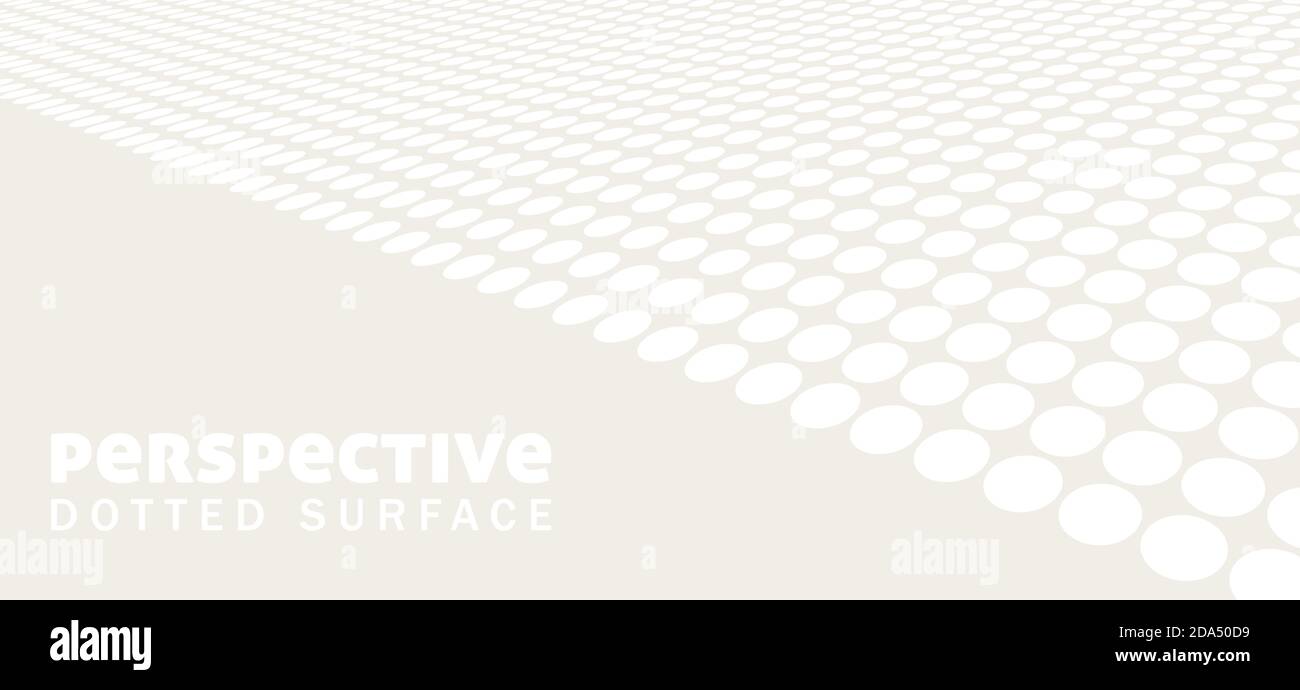 Perspective surface en pointillés avec points blancs sur fond gris. Motif graphique vectoriel simple Illustration de Vecteur