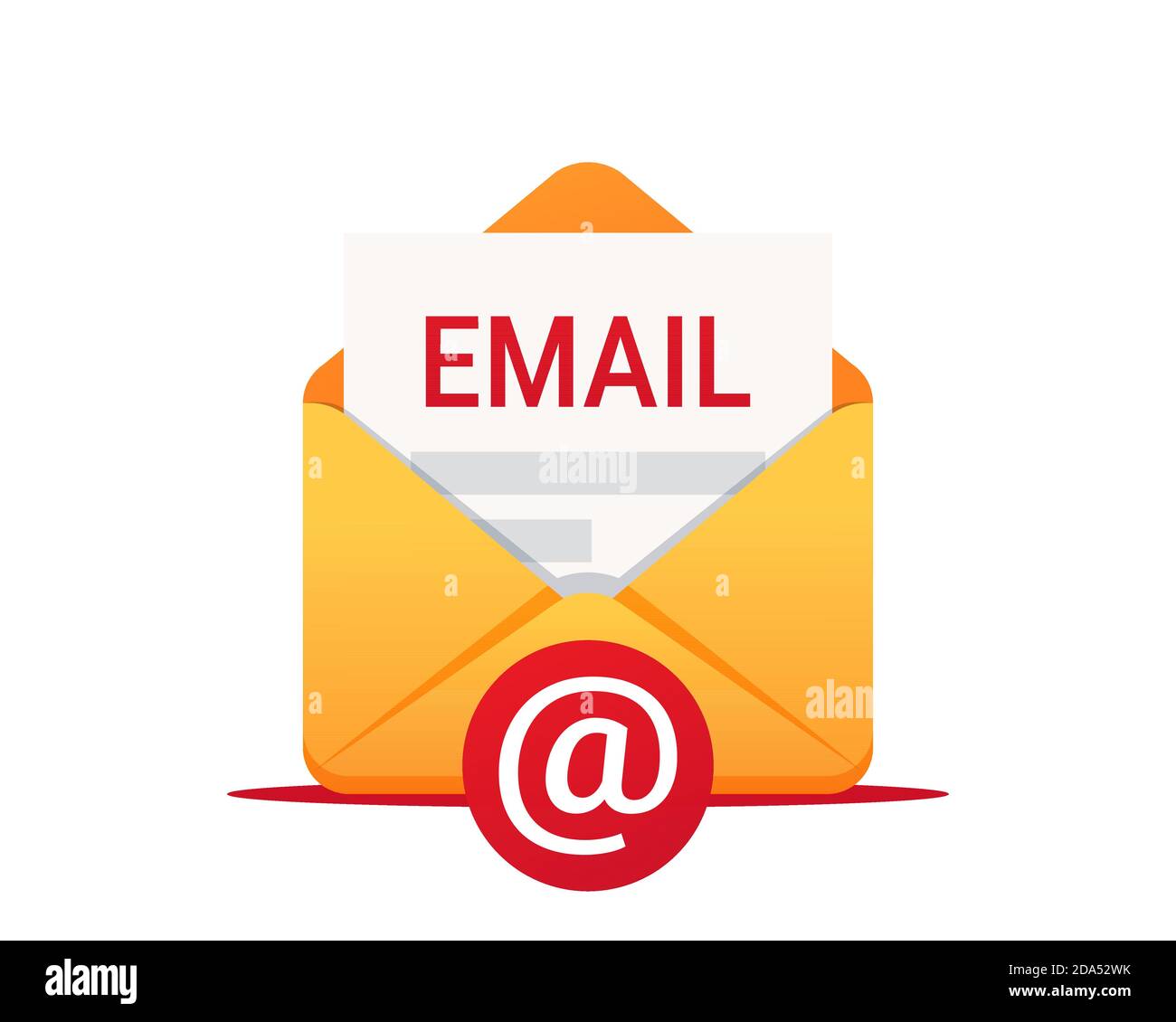 Icône de vecteur d'e-mail. Enveloppe avec e-mail. E-mail, Infographie, processus de travail, recherche de courrier, Nouveau message entrant, envoi de courrier Illustration de Vecteur