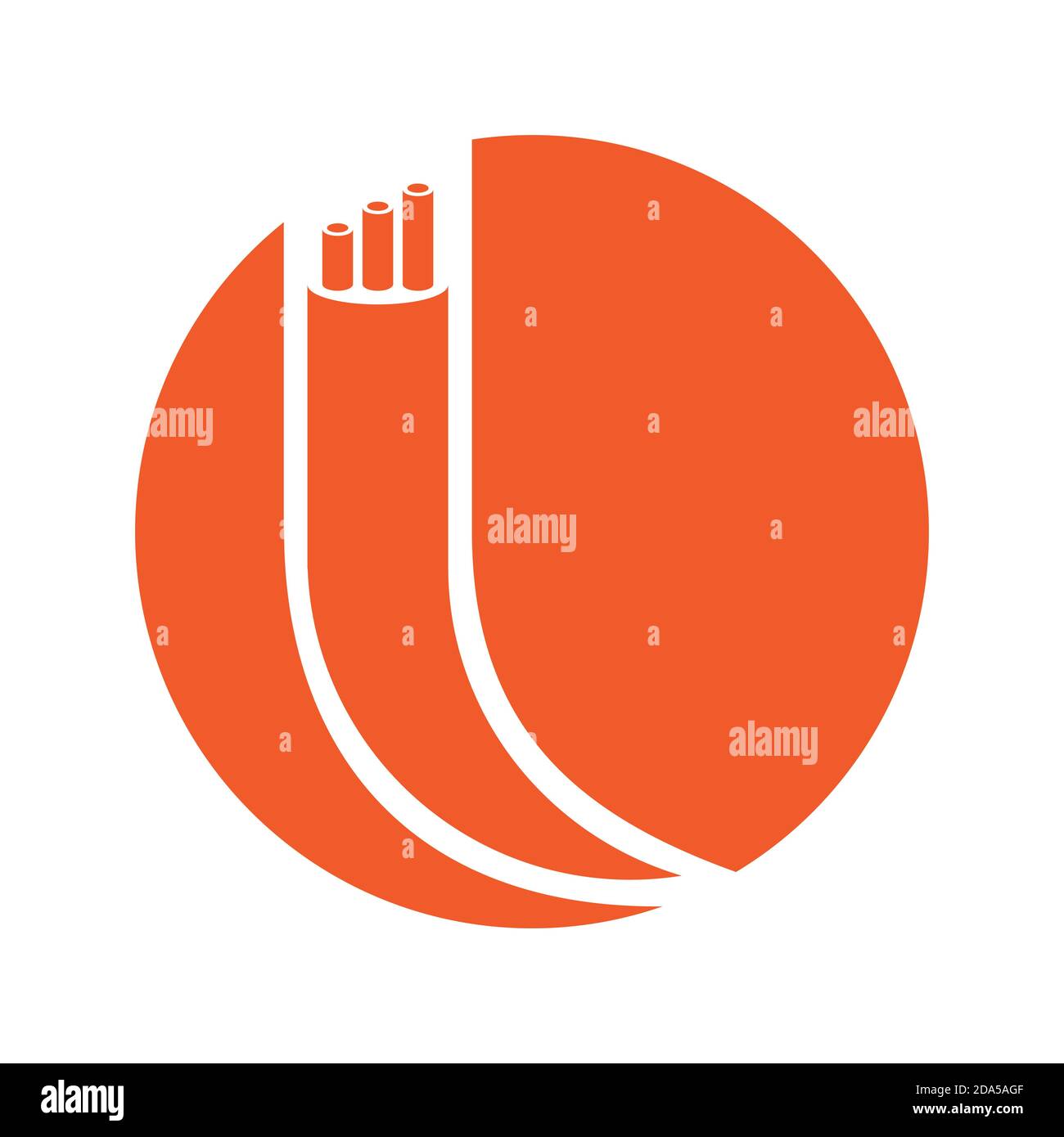 Logo câble coaxial numérique rouge isolé sur fond blanc Illustration de Vecteur