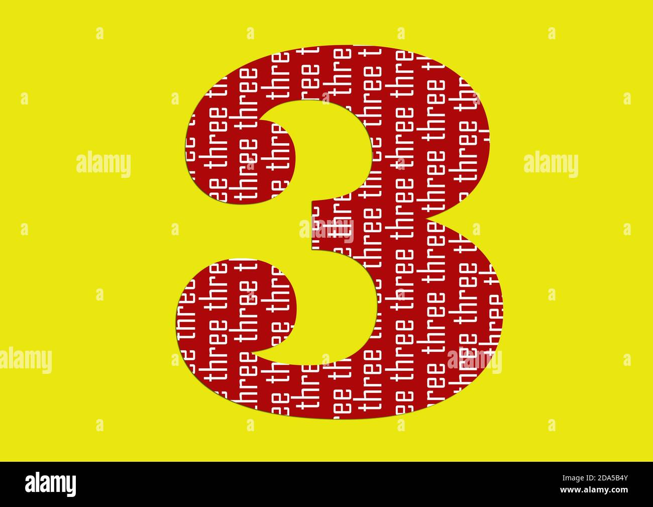 Numéro dans le numéro trois design amusant pour la décoration Banque D'Images